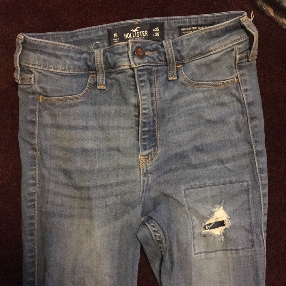 Ripped hollister jeans with patches